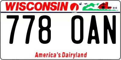 WI license plate 778OAN