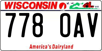 WI license plate 778OAV