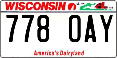 WI license plate 778OAY
