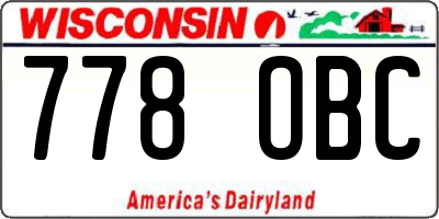 WI license plate 778OBC