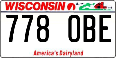 WI license plate 778OBE