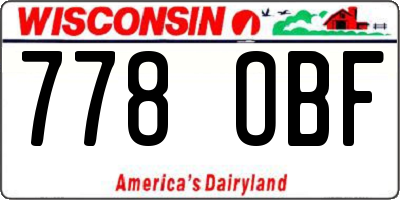 WI license plate 778OBF