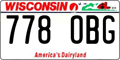 WI license plate 778OBG