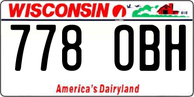 WI license plate 778OBH
