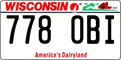 WI license plate 778OBI