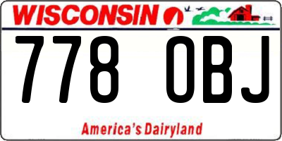 WI license plate 778OBJ