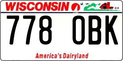 WI license plate 778OBK