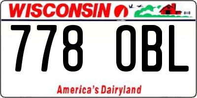 WI license plate 778OBL