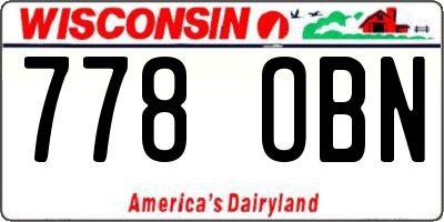 WI license plate 778OBN