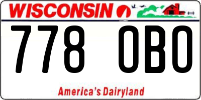WI license plate 778OBO