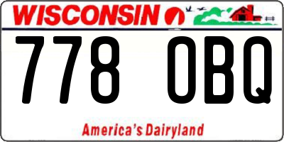 WI license plate 778OBQ