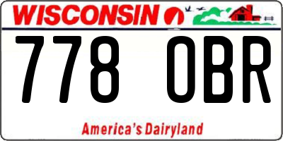 WI license plate 778OBR