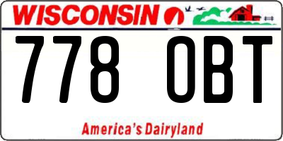 WI license plate 778OBT