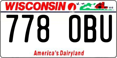 WI license plate 778OBU