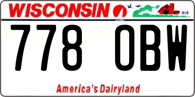 WI license plate 778OBW
