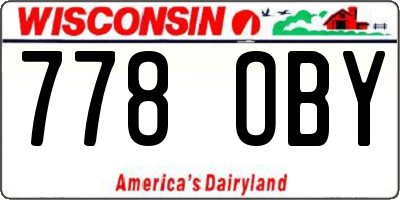 WI license plate 778OBY