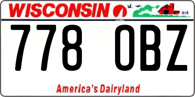 WI license plate 778OBZ