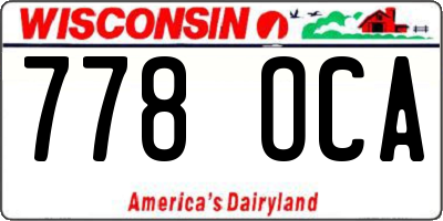 WI license plate 778OCA