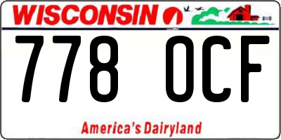 WI license plate 778OCF