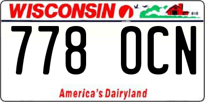 WI license plate 778OCN