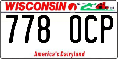 WI license plate 778OCP