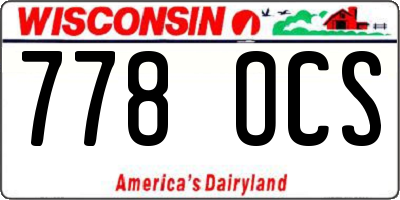 WI license plate 778OCS