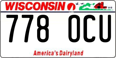 WI license plate 778OCU