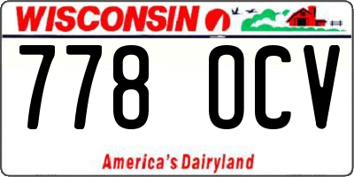 WI license plate 778OCV