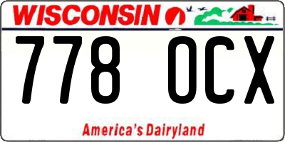 WI license plate 778OCX