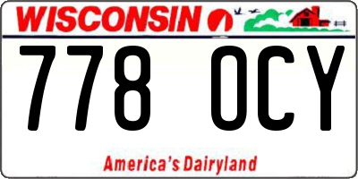 WI license plate 778OCY