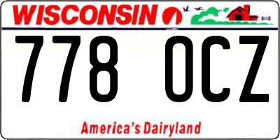 WI license plate 778OCZ