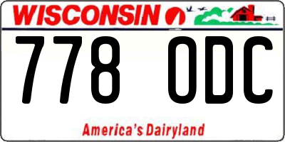 WI license plate 778ODC