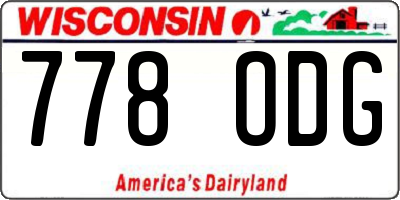 WI license plate 778ODG