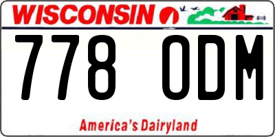 WI license plate 778ODM