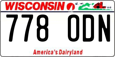 WI license plate 778ODN