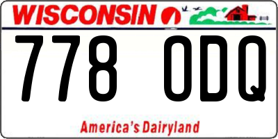 WI license plate 778ODQ