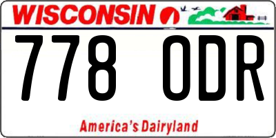 WI license plate 778ODR