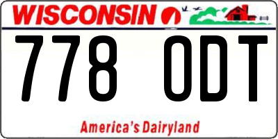 WI license plate 778ODT