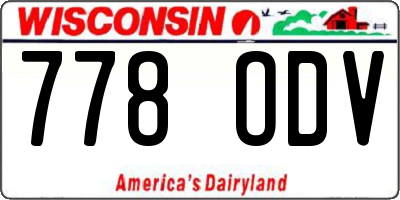 WI license plate 778ODV