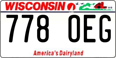 WI license plate 778OEG