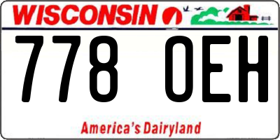 WI license plate 778OEH