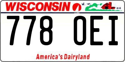 WI license plate 778OEI
