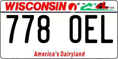 WI license plate 778OEL