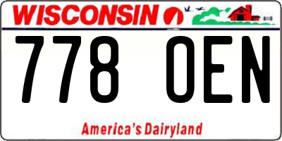 WI license plate 778OEN