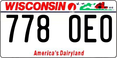 WI license plate 778OEO