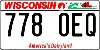 WI license plate 778OEQ
