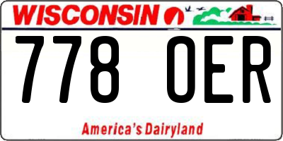 WI license plate 778OER