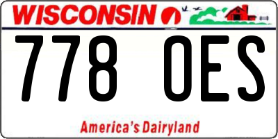 WI license plate 778OES