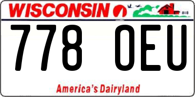 WI license plate 778OEU