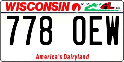 WI license plate 778OEW